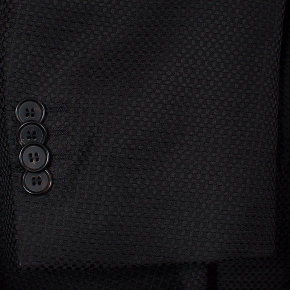 [SOLD] Hugo Boss Men's Sport Coat 44R Black Textured Wool - Picture 4 of 7